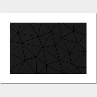 Geometric triangles black dark gray subtle lines cool retro Posters and Art